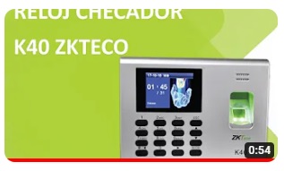 Reloj checador huella digital zkteco K40 video