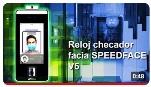 Reloj checador huella digital zkteco speedface v5 video